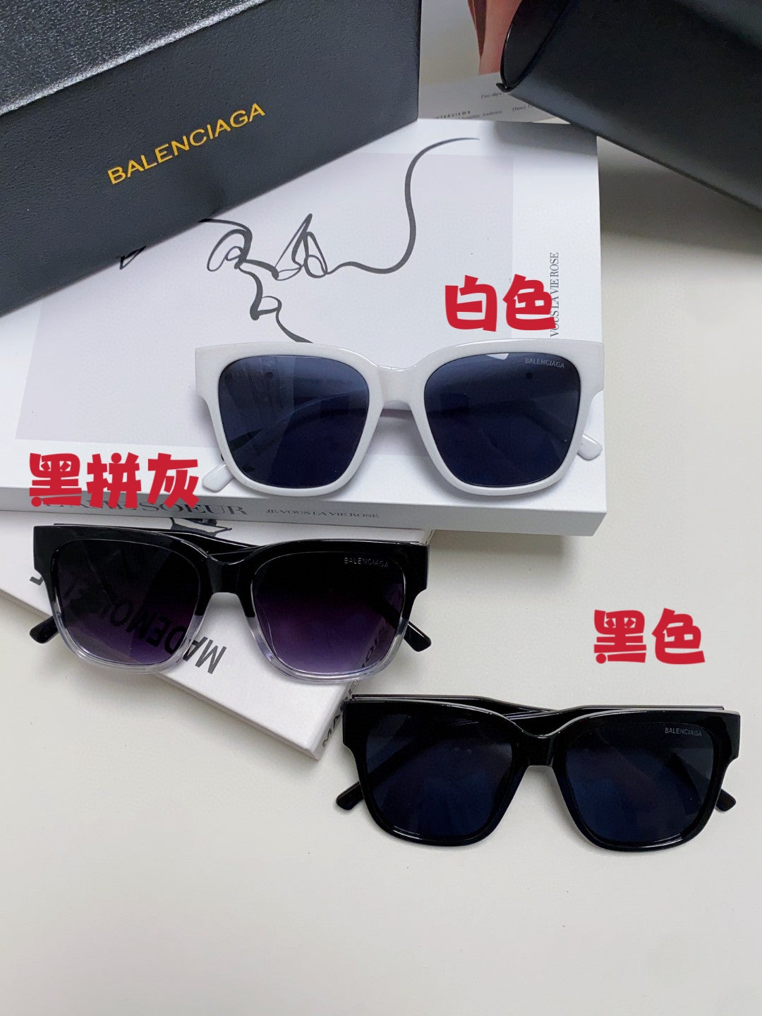 Balenciaga Fashion Blue Lens Sunglasses for Men & Women - detail image 8