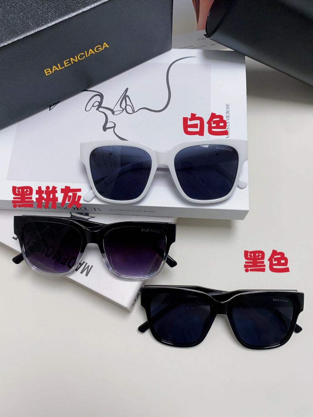 Balenciaga Fashion Black Lens Sunglasses for Men & Women - 382925 - detail image 8