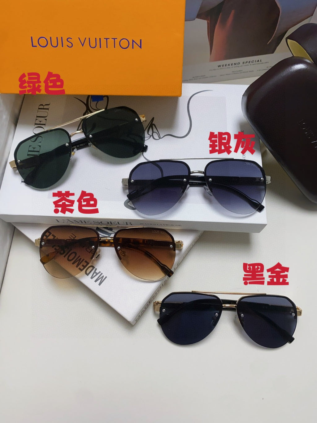 Louis Vuitton Metal Aviator Gray Lens Sunglasses for Men & Women - 448545 - detail image 9