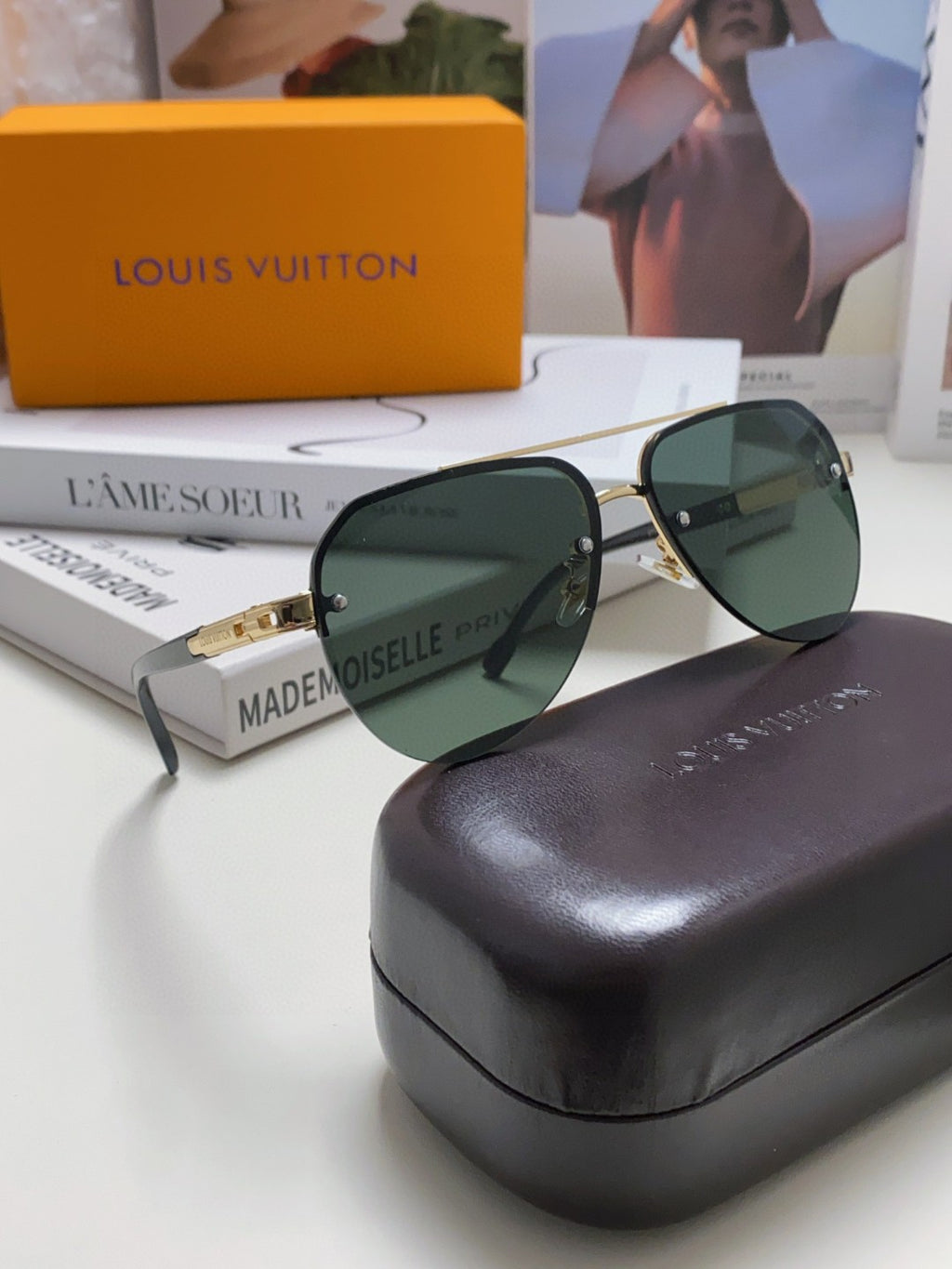 Louis Vuitton Metal Aviator Gray Lens Sunglasses for Men & Women - 448545 - detail image 7