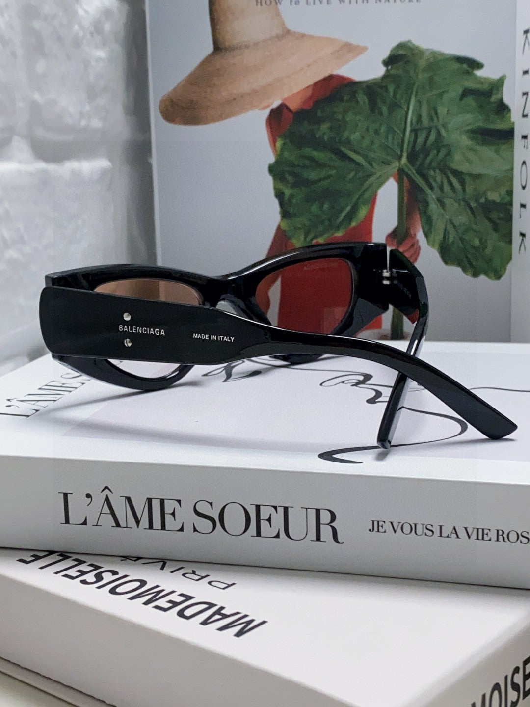 Balenciaga Polarized Cat-Eye Gray Lens Sunglasses for Men & Women - detail image 2