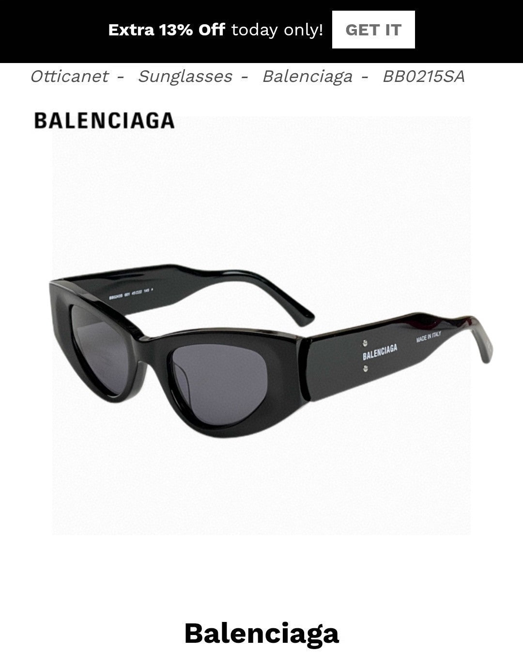 Balenciaga Polarized Cat-Eye Orange Lens Sunglasses for Men & Women