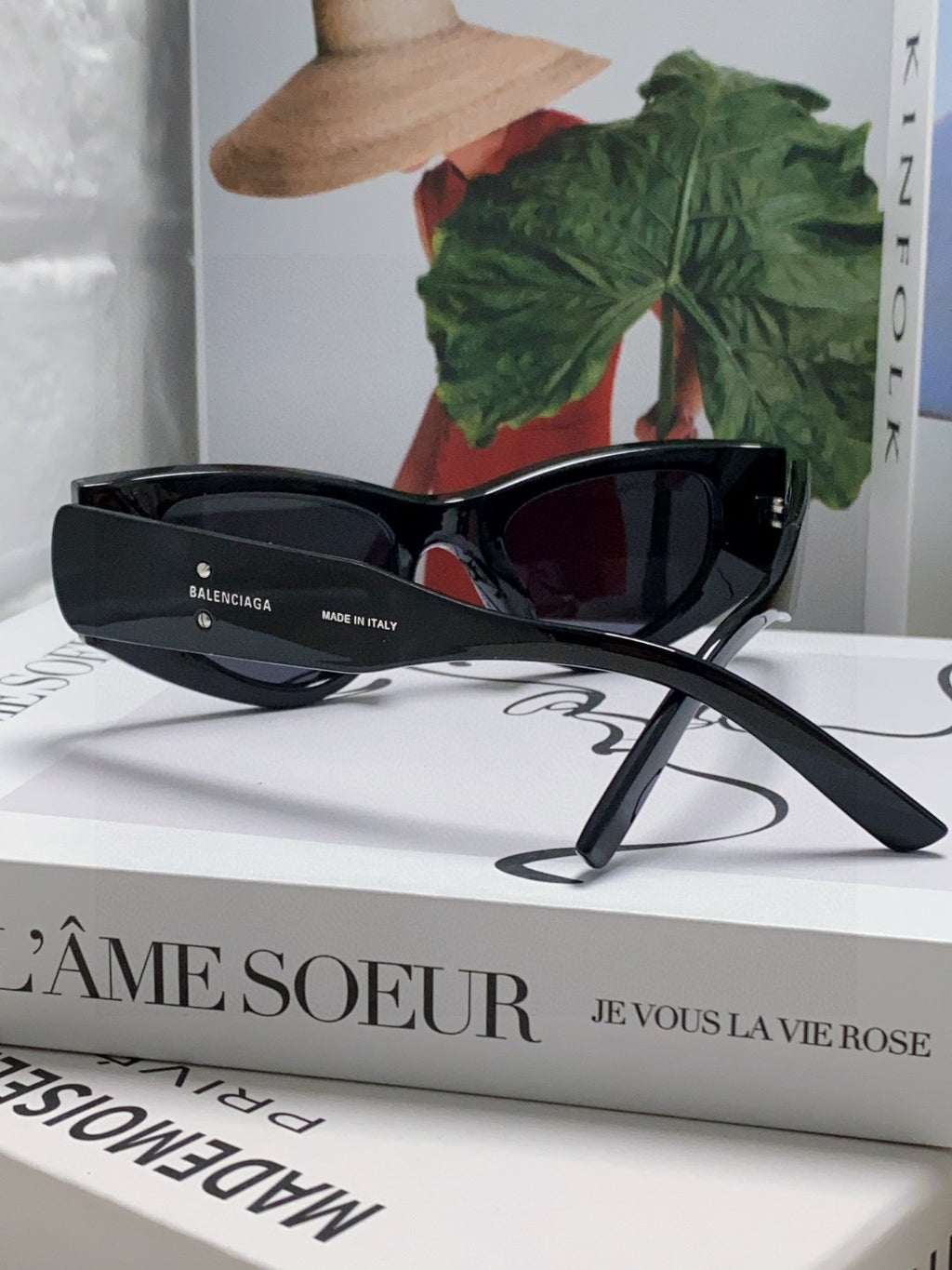 Balenciaga Polarized Cat-Eye Orange Lens Sunglasses for Men & Women - detail image 4