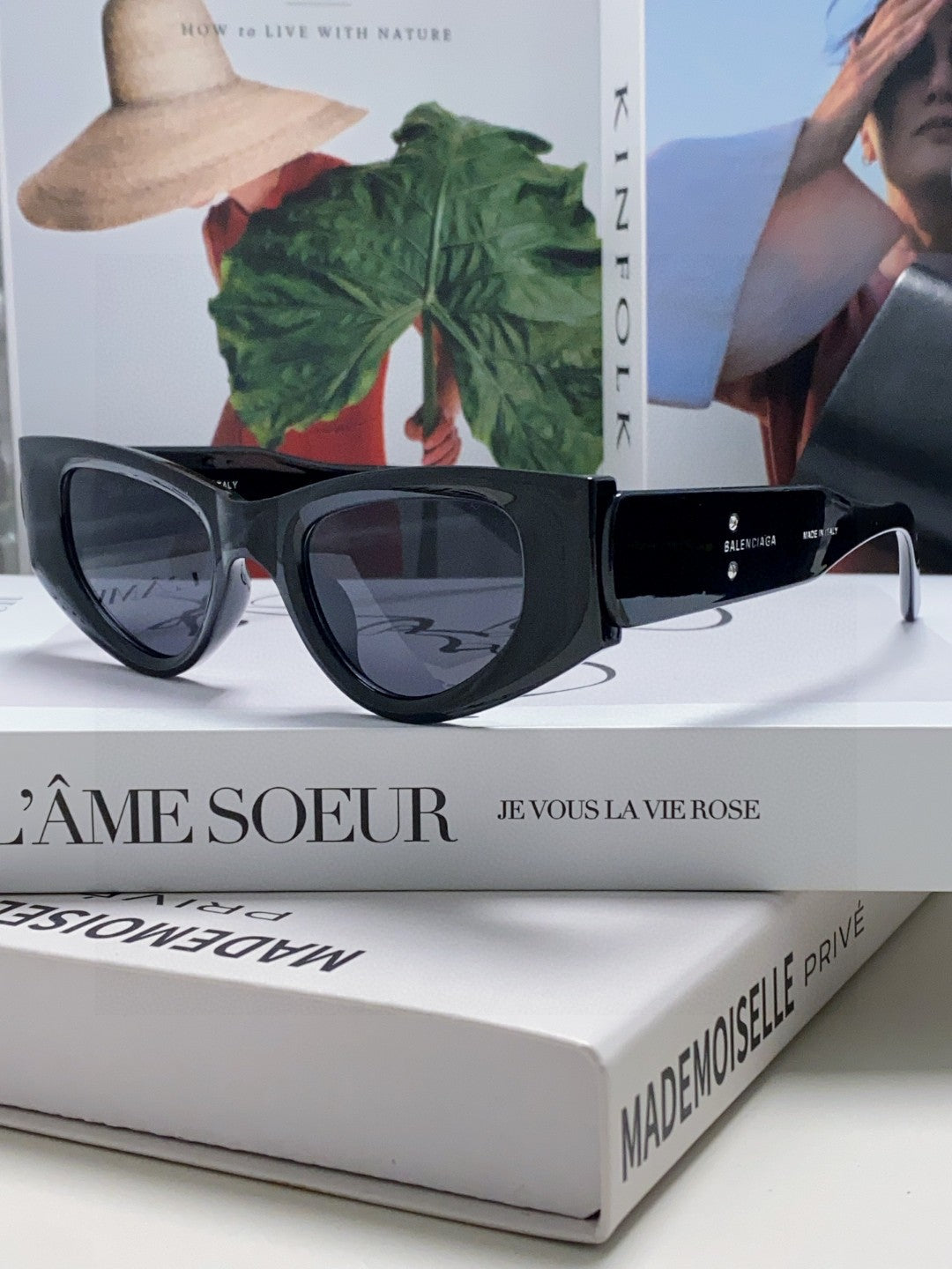 Balenciaga Polarized Cat-Eye Orange Lens Sunglasses for Men & Women - detail image 2