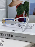Balenciaga Rectangular Silver Lens Sunglasses for Men & Women - 487527