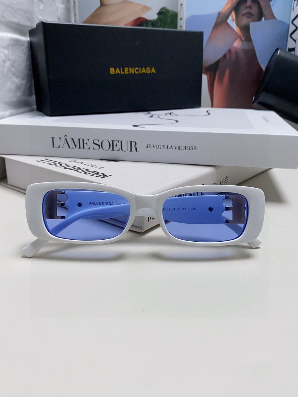 Balenciaga Rectangular Silver Lens Sunglasses for Men & Women - 358650 - detail image 5