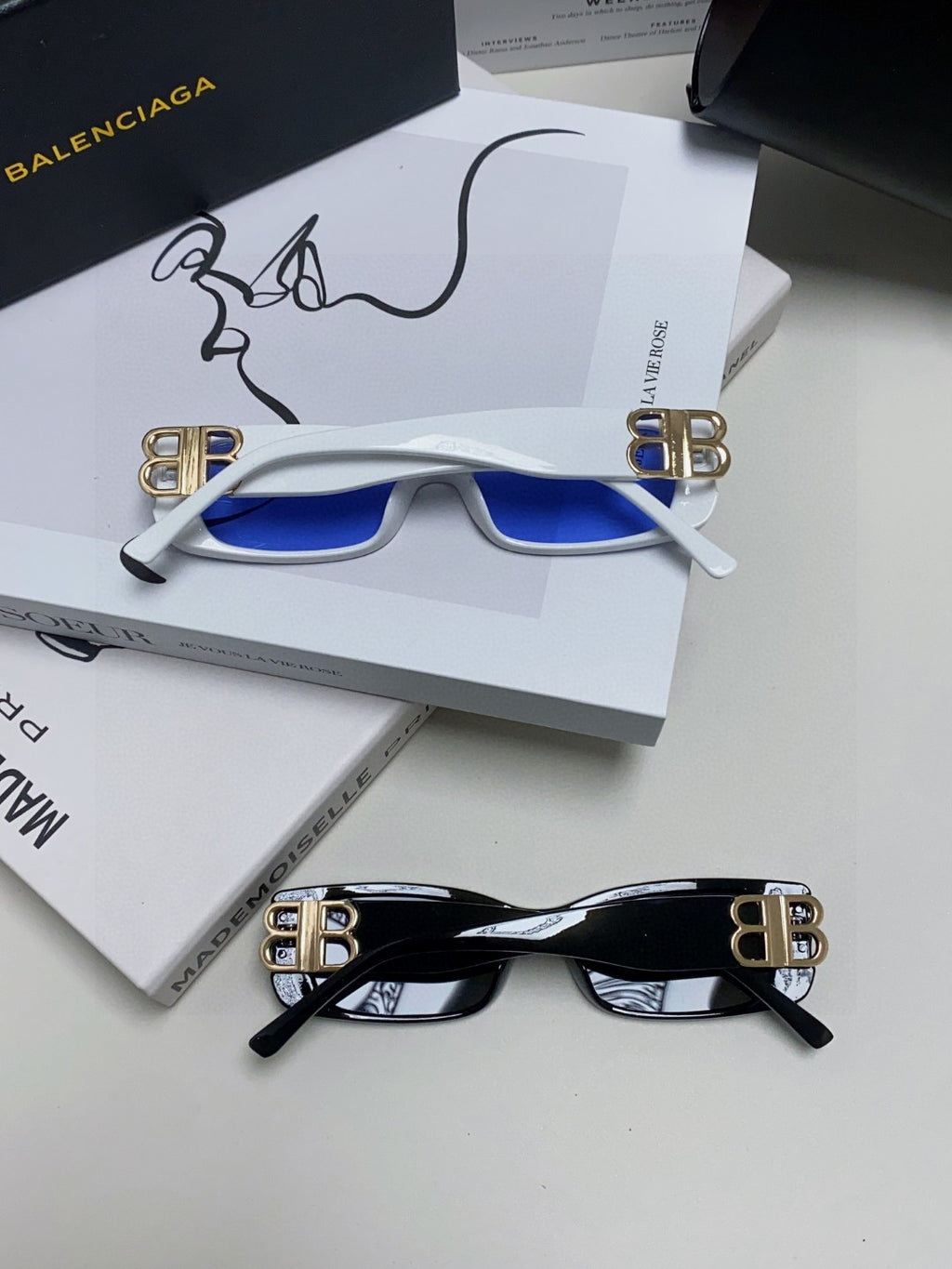 Balenciaga Rectangular Silver Lens Sunglasses for Men & Women - 487527 - detail image 7