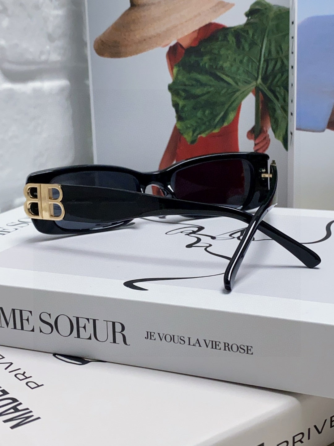 Balenciaga Rectangular Orange Lens Sunglasses for Men & Women - detail image 4