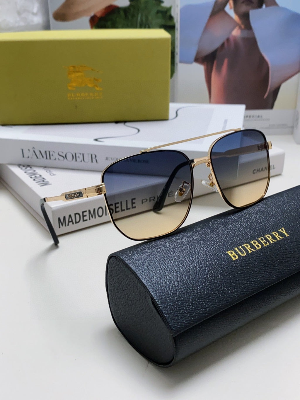 Burberry Polarized Fashion Silver Lens Sunglasses for Men - 487463 - detail image 7