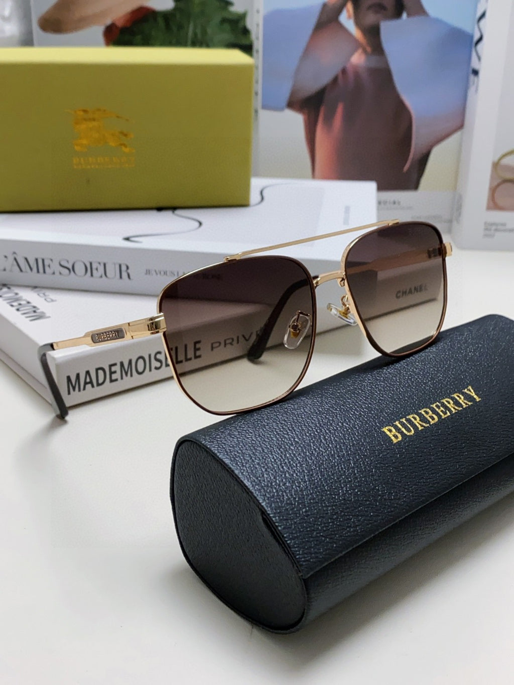 Burberry Polarized Fashion Silver Lens Sunglasses for Men - detail image 6