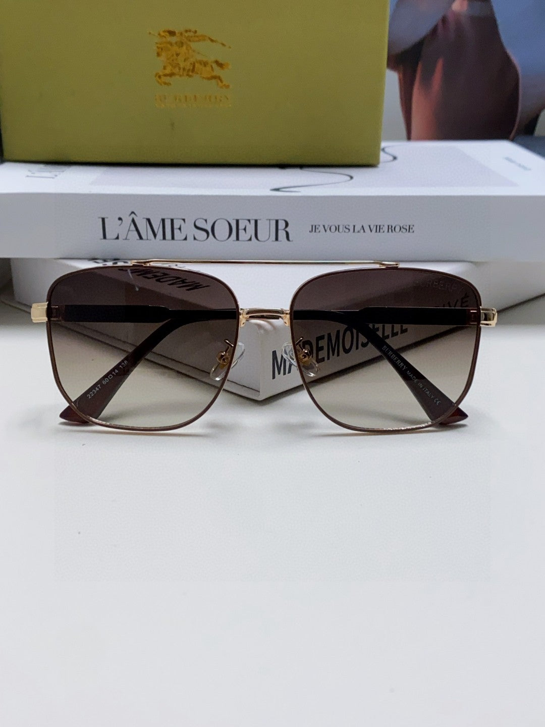 Burberry Polarized Fashion Silver Lens Sunglasses for Men - 358593 - detail image 5