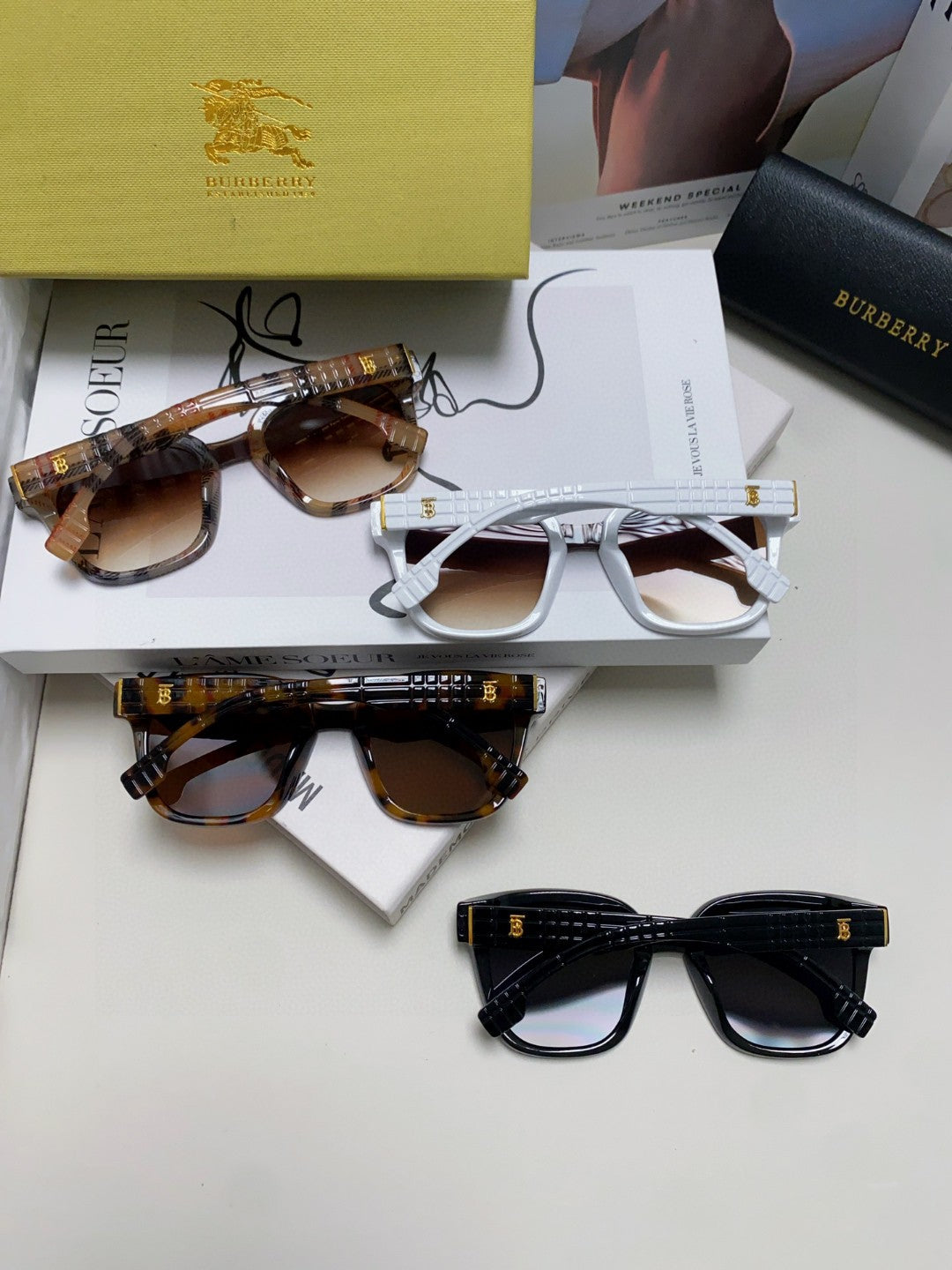 Burberry BE5446 Fashion Red Lens Sunglasses for Men & Women - detail image 8