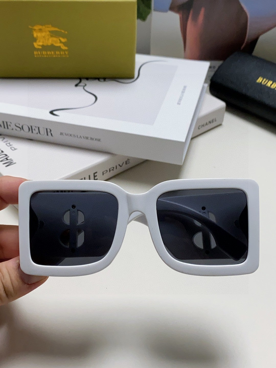 Burberry Oversized Blue Lens Sunglasses for Men & Women - 358600 - detail image 3