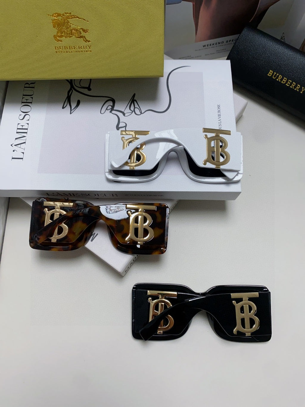 Burberry Oversized Blue Lens Sunglasses for Men & Women - detail image 8