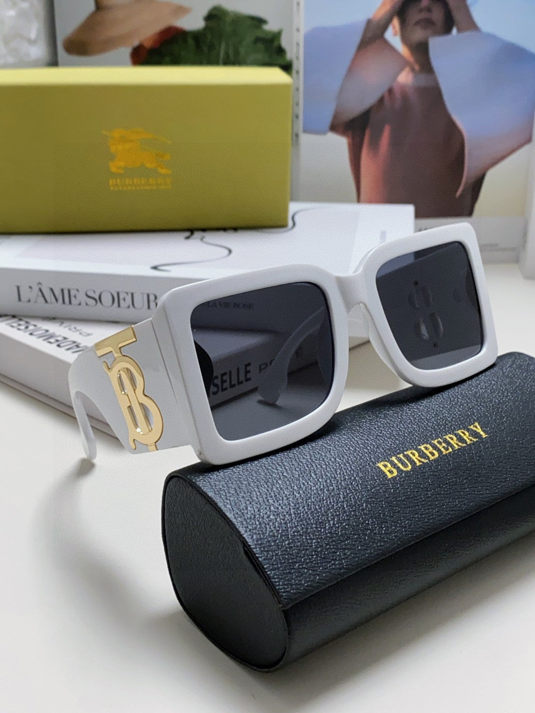 Burberry Oversized Blue Lens Sunglasses for Men & Women - detail image 7