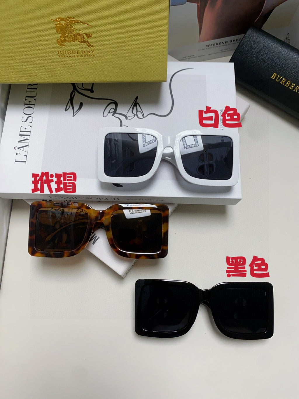 Burberry Oversized Blue Lens Sunglasses for Men & Women - detail image 9