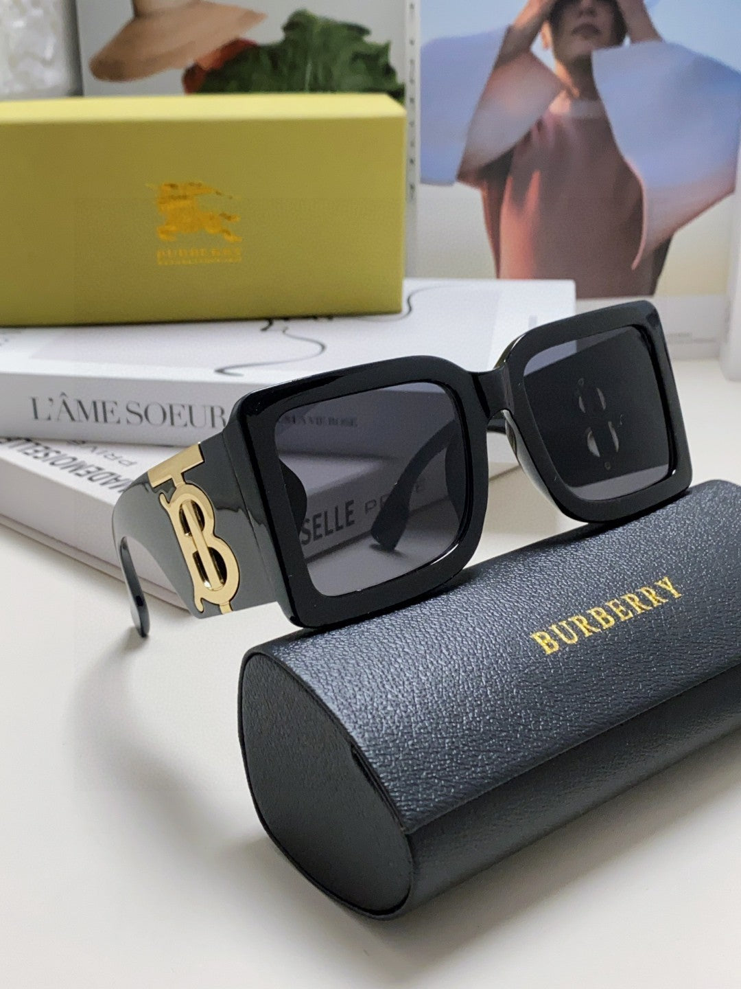 Burberry Oversized Gold Lens Sunglasses for Men & Women - detail image 9