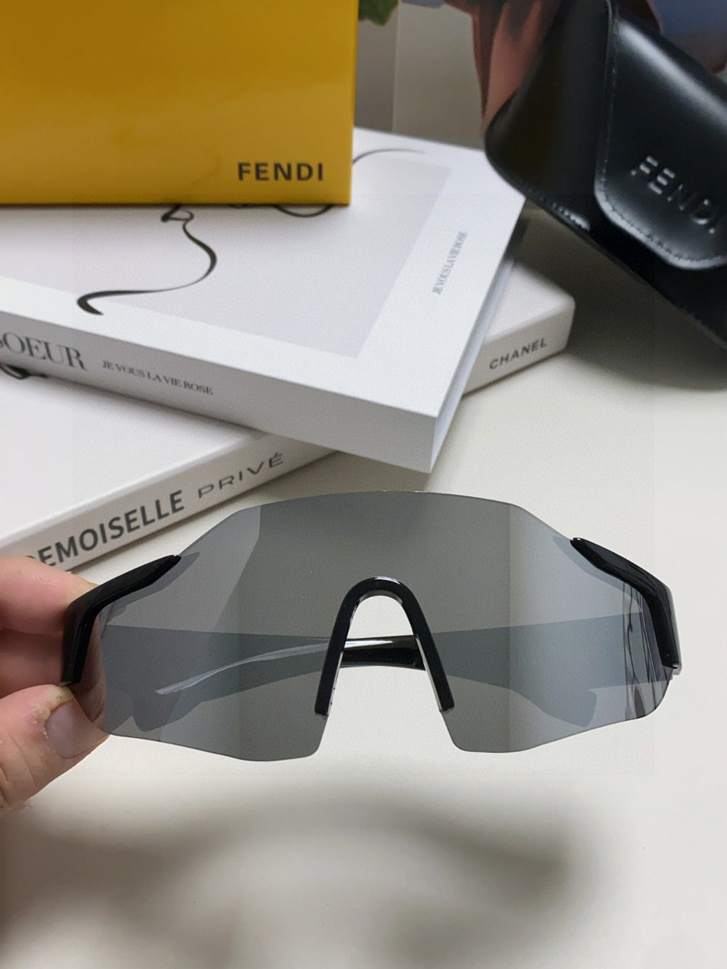 Fendi Oversized Silver Lens Sunglasses for Men & Women - detail image 3