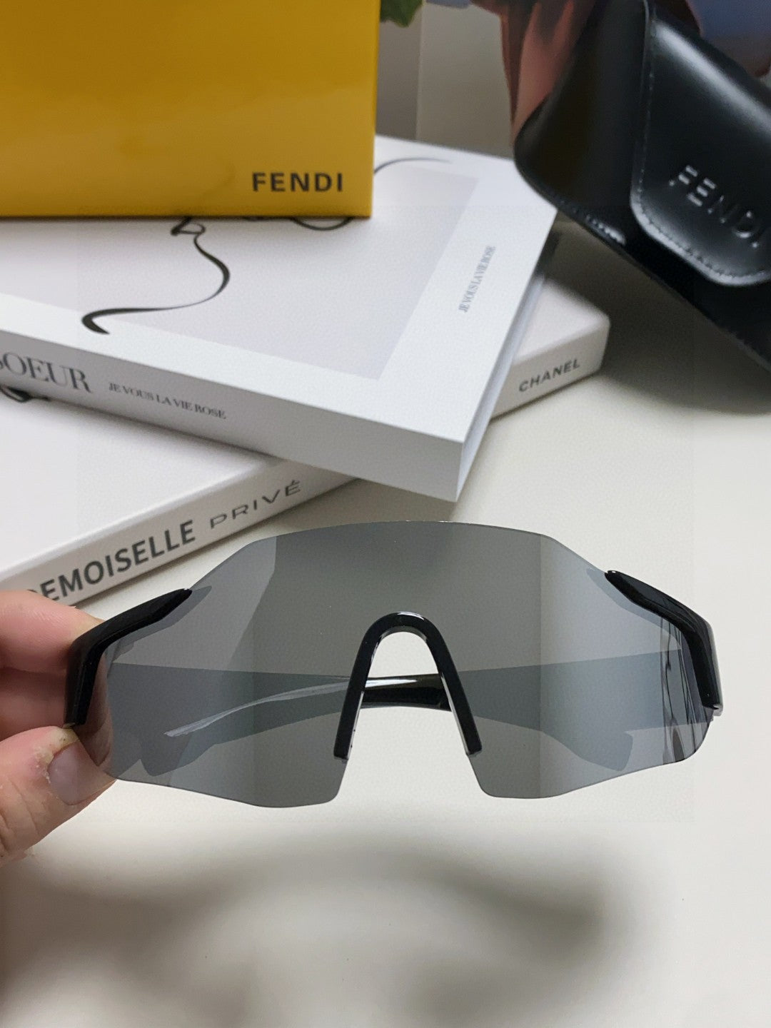 Fendi Oversized Silver Lens Sunglasses for Men & Women - detail image 3