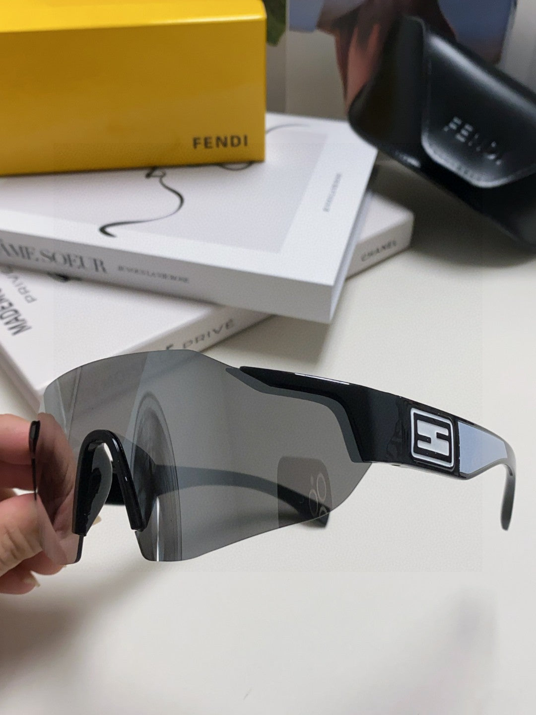 Fendi Oversized Silver Lens Sunglasses for Men & Women - detail image 5