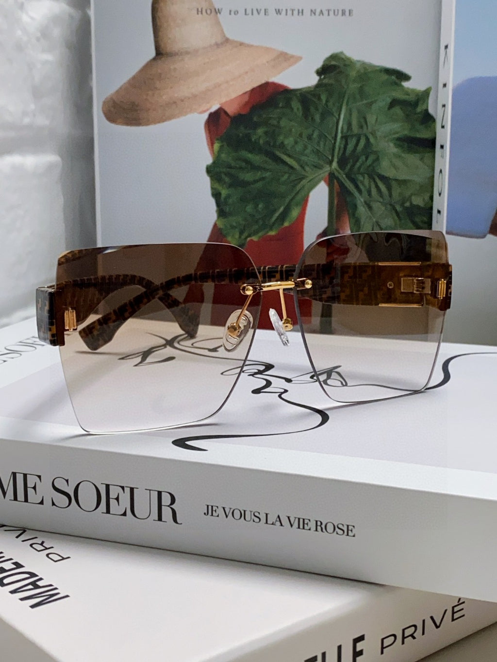 Fendi Polarized Square Brown Lens Sunglasses for Women