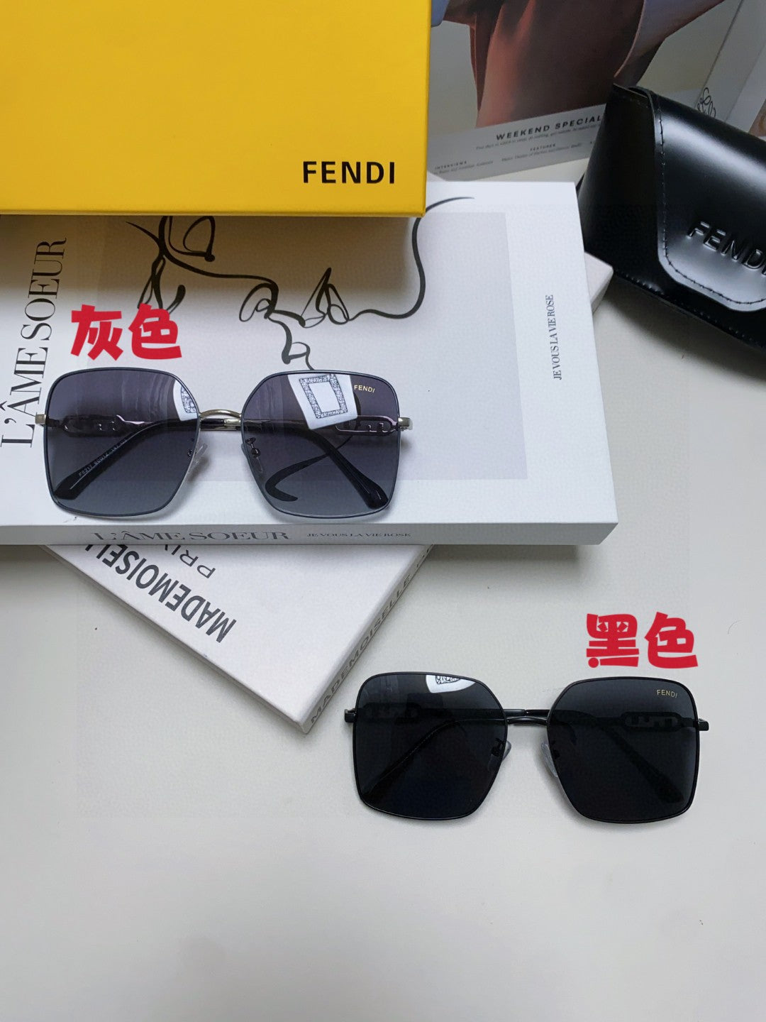Fendi Polarized Metal Oversized Silver Lens Sunglasses for Women - detail image 4