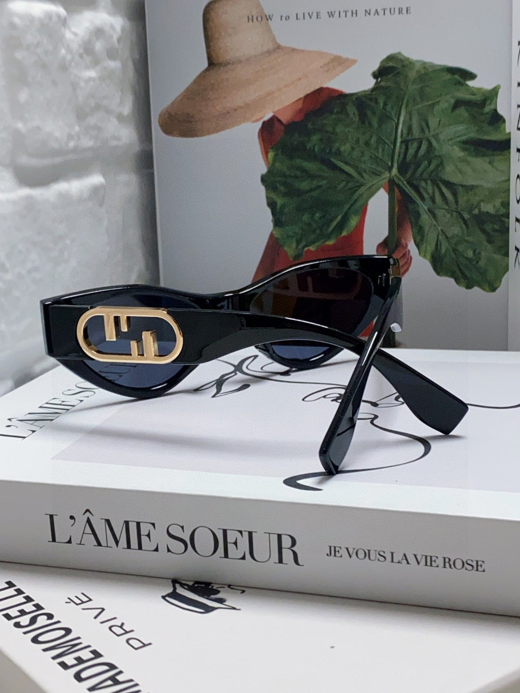 Fendi Metal Cat-Eye Blue Lens Sunglasses for Women - detail image 2