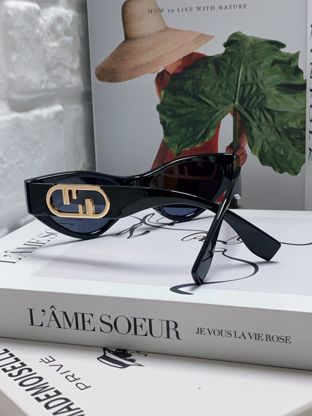 Fendi Metal Cat-Eye Blue Lens Sunglasses for Women - detail image 2