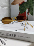 Fendi Lightweight Metal Rimless Red Lens Sunglasses for Men & Women - 432743