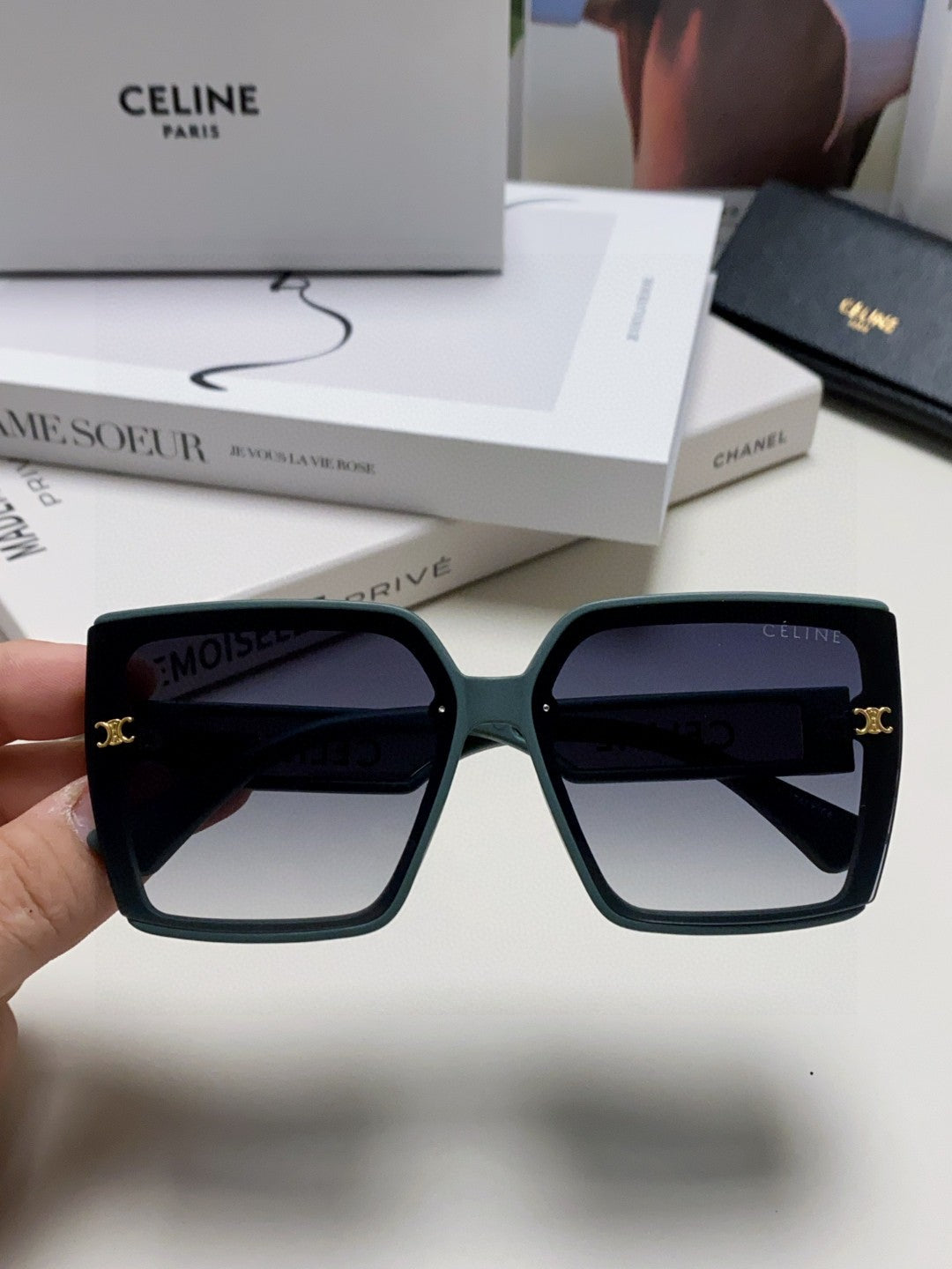 Celine Oversized Silver Lens Sunglasses for Men & Women - detail image 3