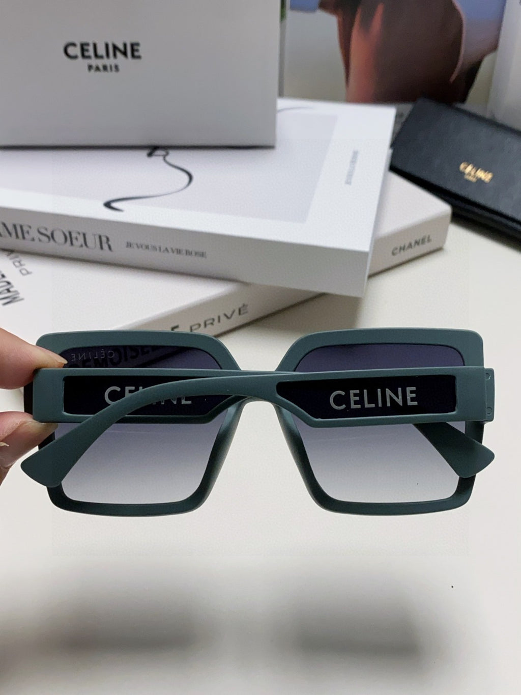 Celine Oversized Silver Lens Sunglasses for Men & Women - detail image 4
