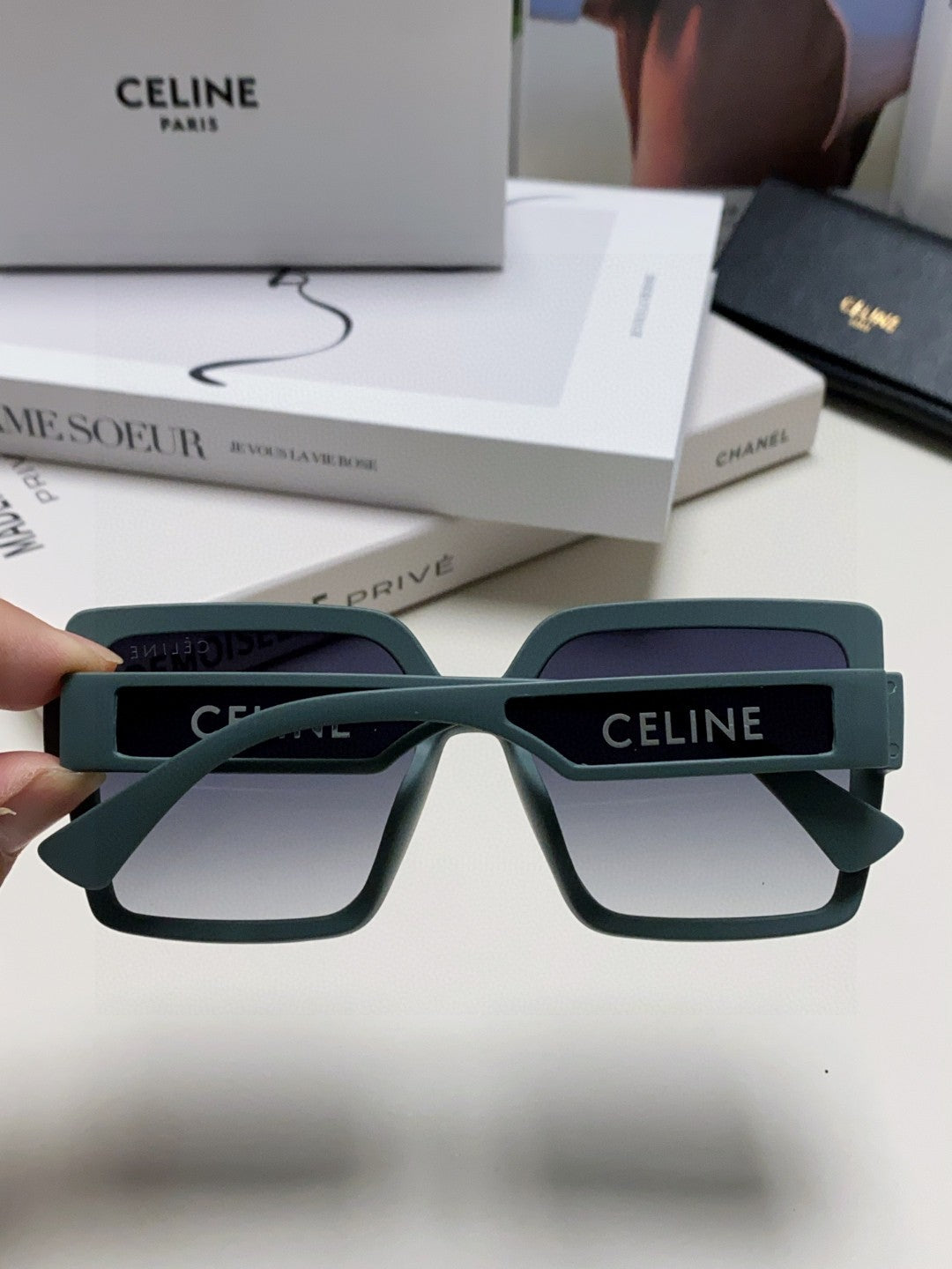 Celine Oversized Silver Lens Sunglasses for Men & Women - detail image 4