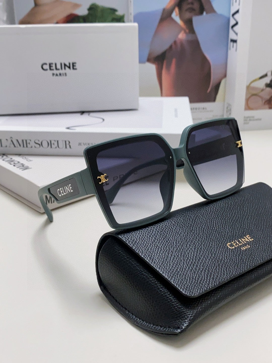 Celine Oversized Silver Lens Sunglasses for Men & Women - detail image 7