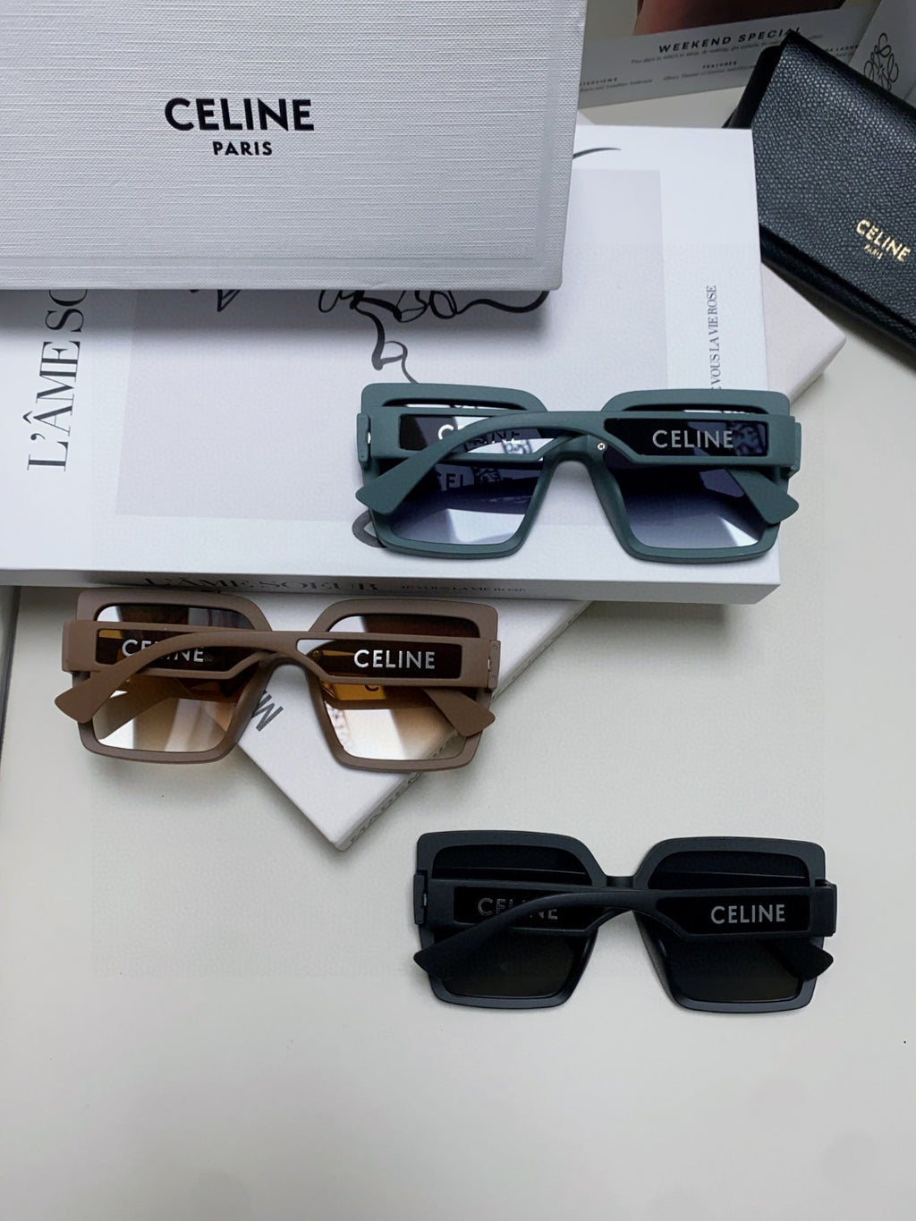 Celine Oversized Silver Lens Sunglasses for Men & Women - detail image 8