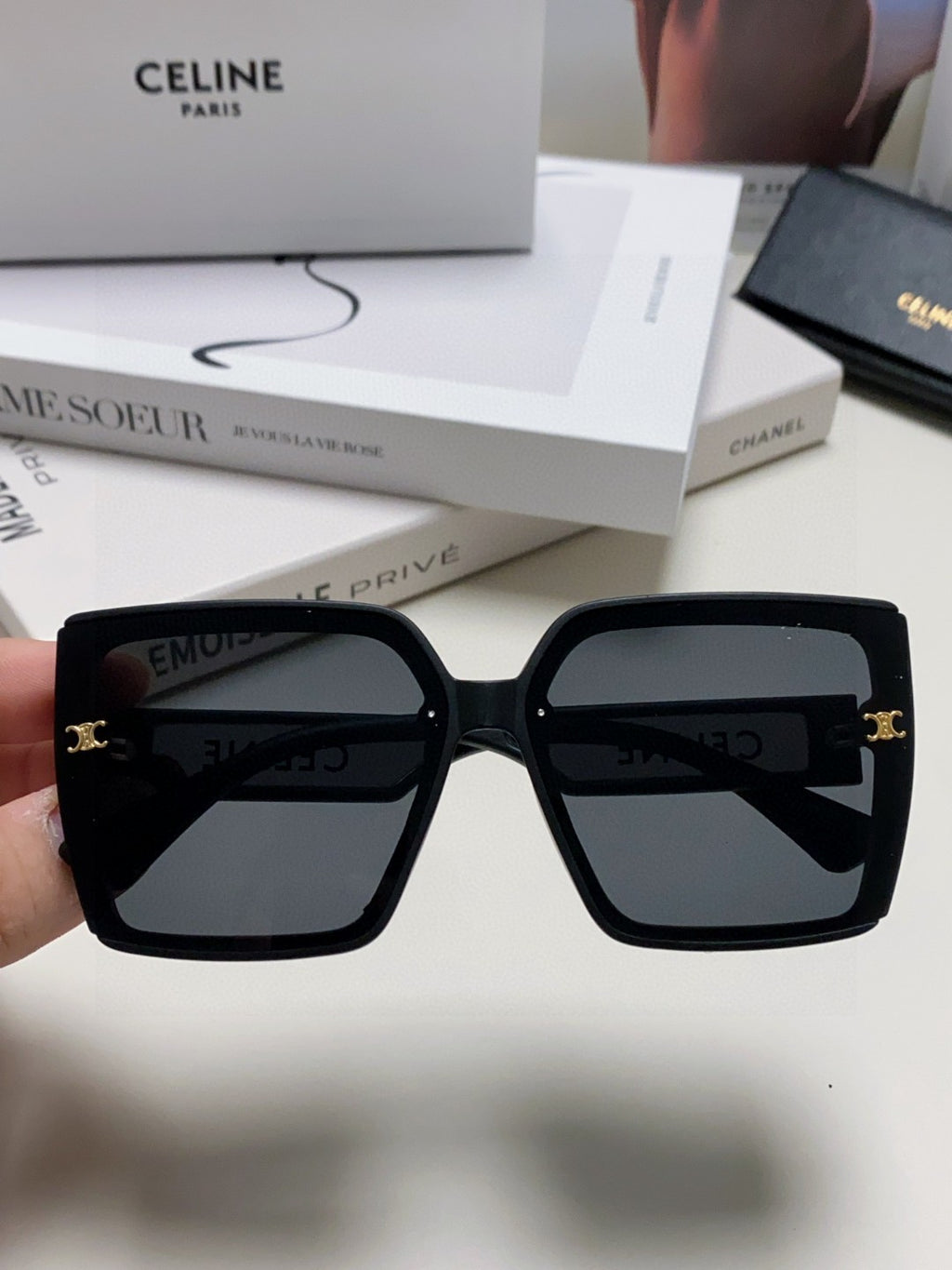 Celine Oversized Black Lens Sunglasses for Men & Women - detail image 3