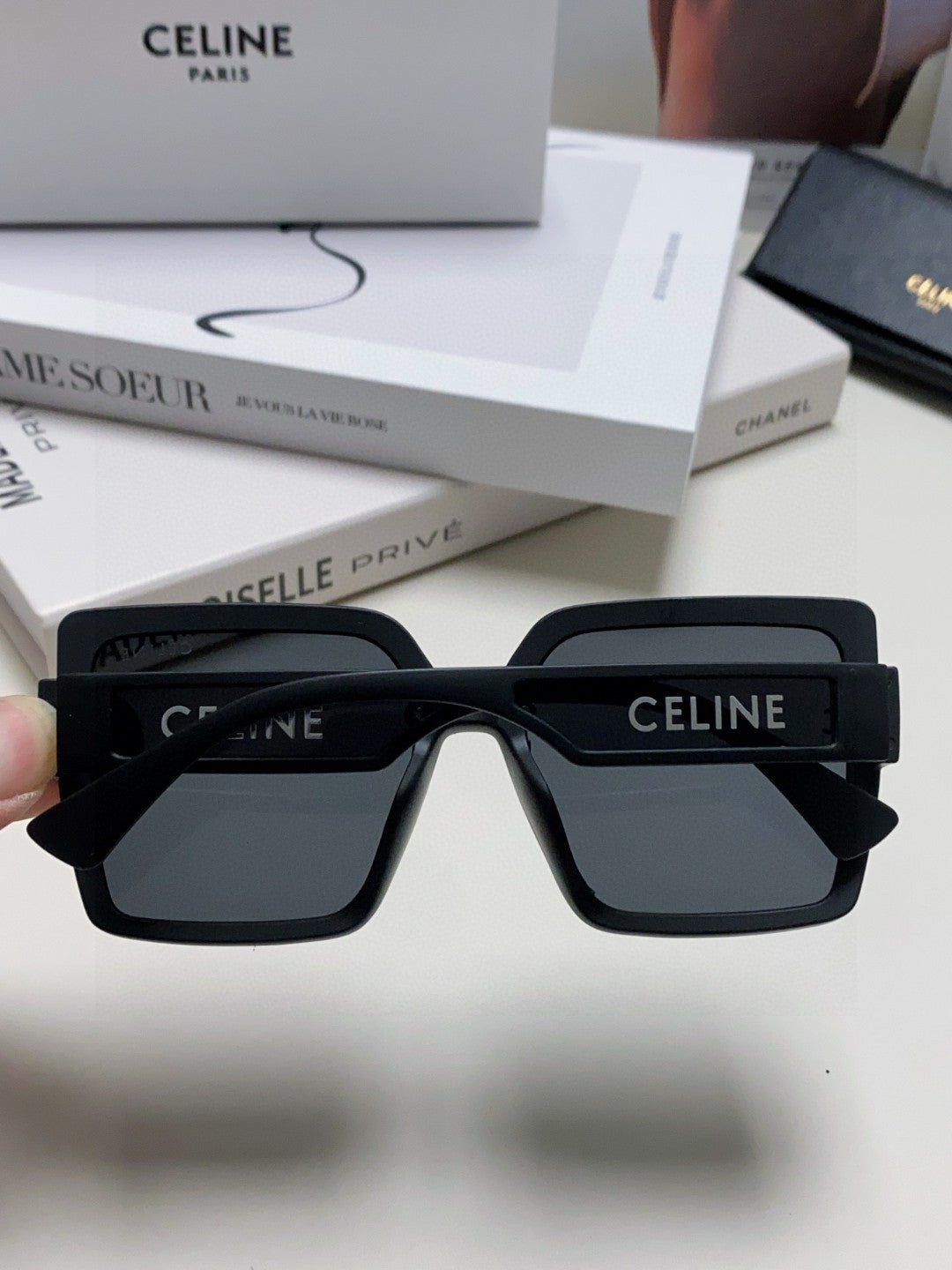 Celine Oversized Black Lens Sunglasses for Men & Women - detail image 4
