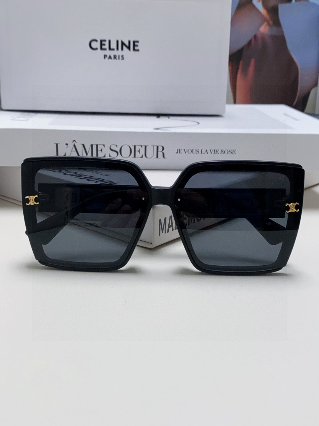 Celine Oversized Black Lens Sunglasses for Men & Women - detail image 6