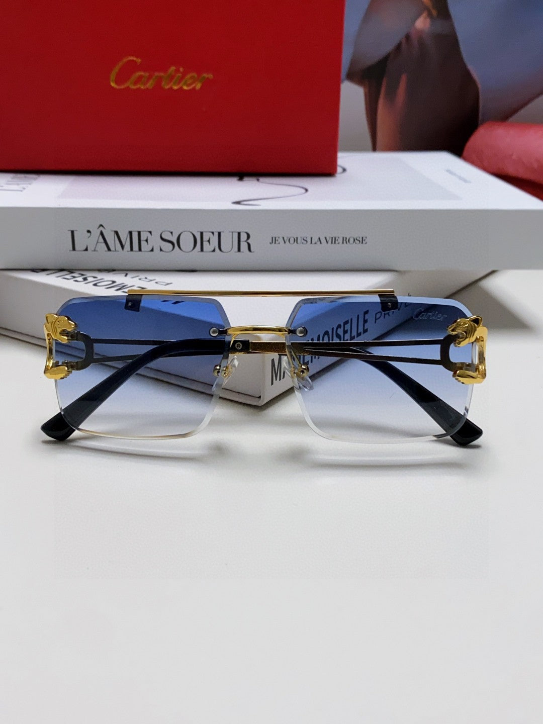 Cartier Lightweight Rimless Silver Lens Sunglasses for Men & Women - 449450 - detail image 5