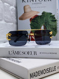 Cartier Lightweight Rimless Black Lens Sunglasses for Men & Women - 449452