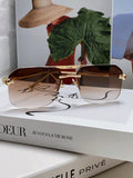 Cartier Metal Square Brown Lens Sunglasses for Men & Women - 415860