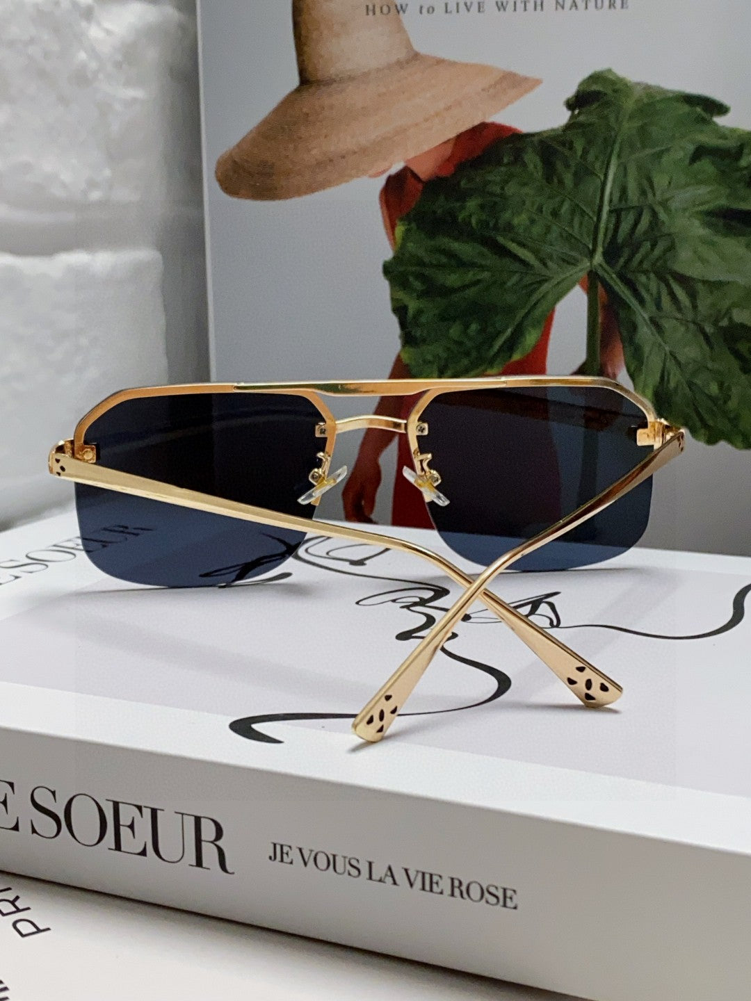 Cartier Metal Square Black Lens Sunglasses for Men & Women - 415861 - detail image 2