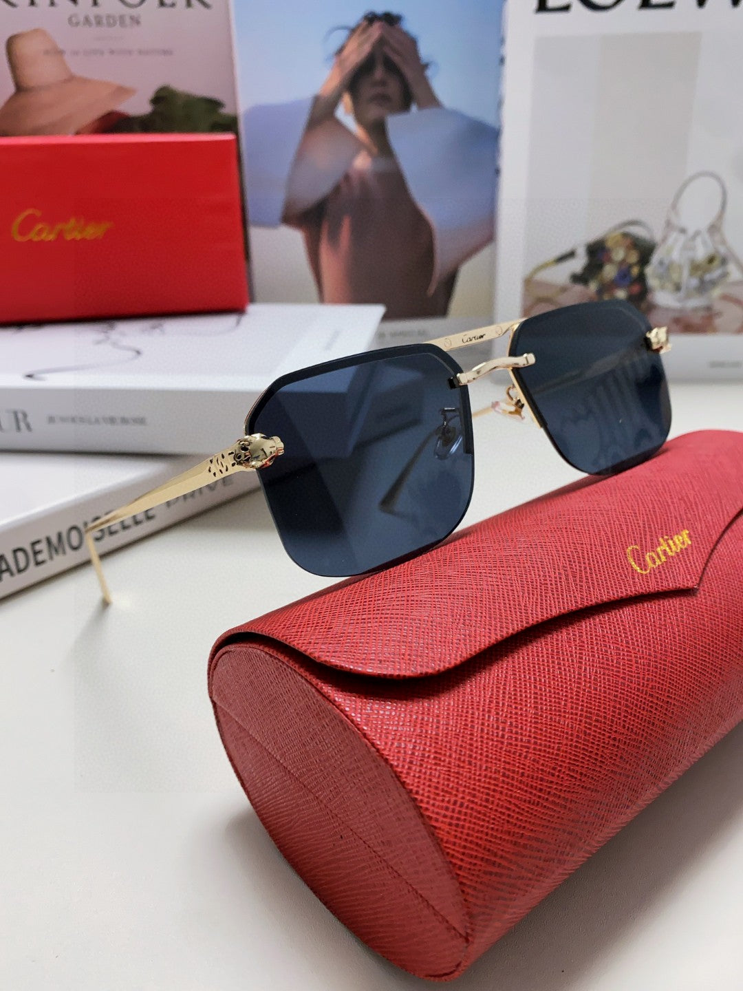 Cartier Metal Square Black Lens Sunglasses for Men & Women - 415861 - detail image 7