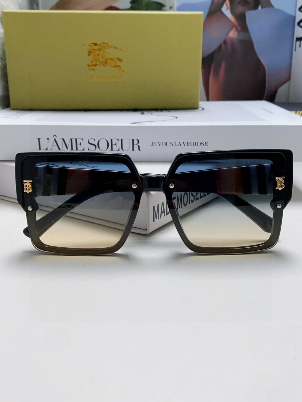 Burberry Oversized Black Lens Sunglasses for Women - detail image 6