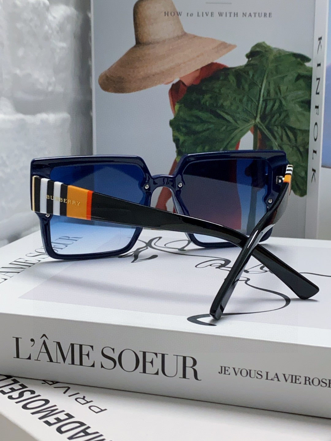 Burberry Oversized Blue Lens Sunglasses for Women - detail image 2