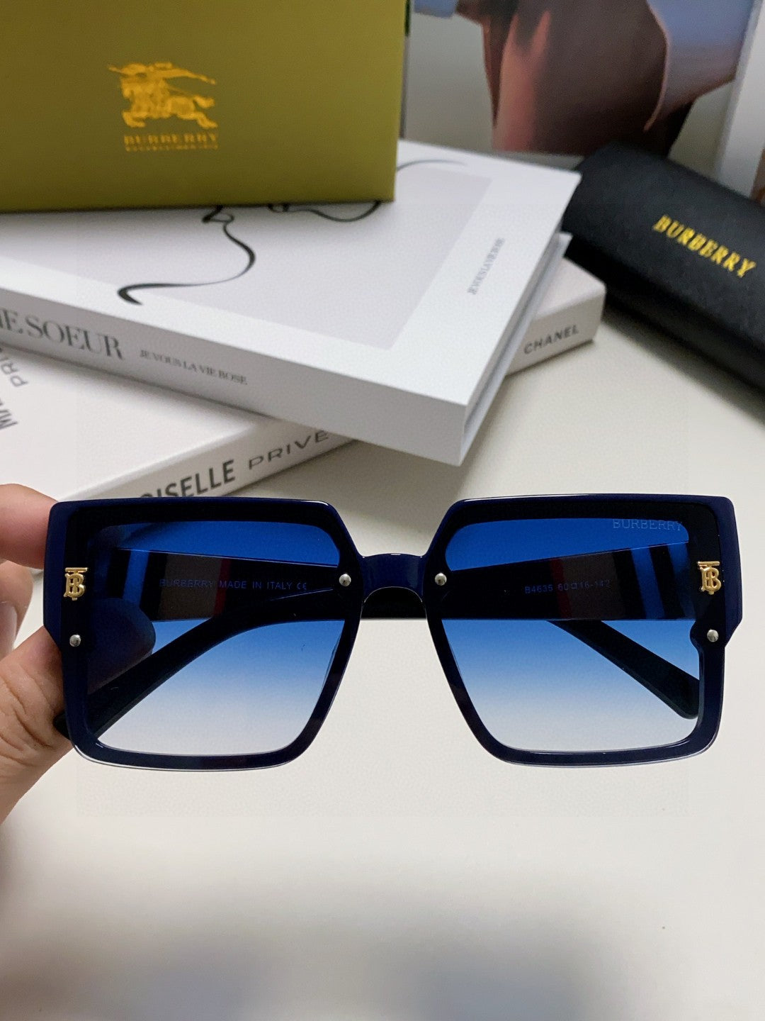 Burberry Oversized Blue Lens Sunglasses for Women - detail image 3