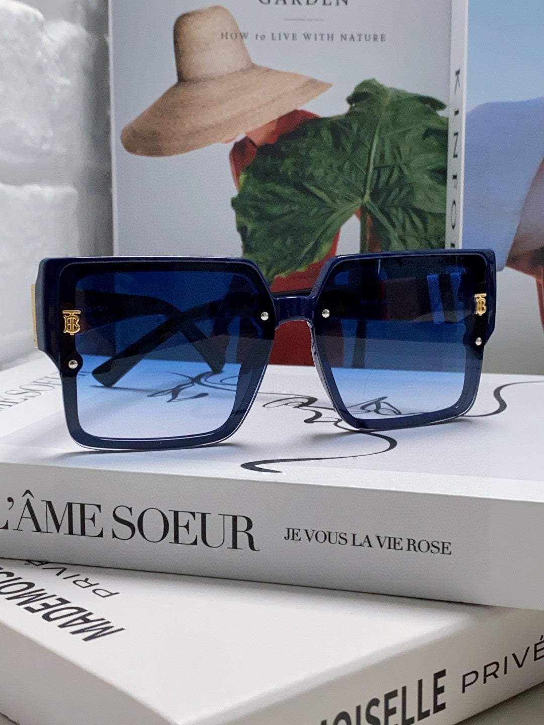 Burberry Oversized Blue Lens Sunglasses for Women