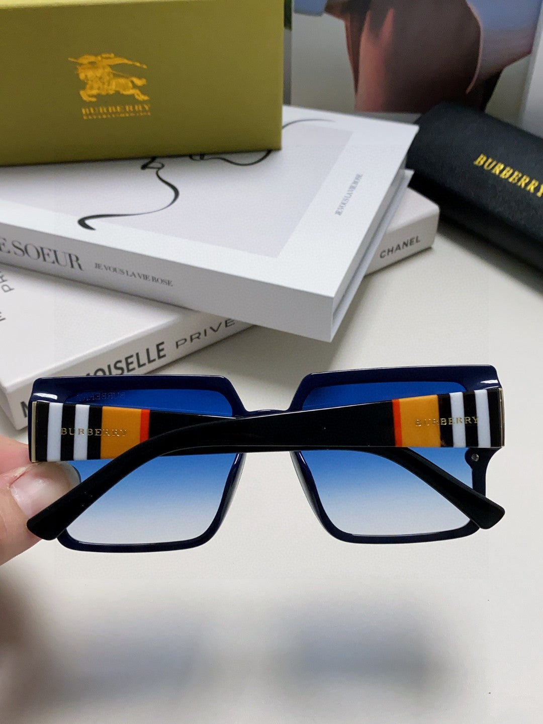 Burberry Oversized Blue Lens Sunglasses for Women - detail image 4