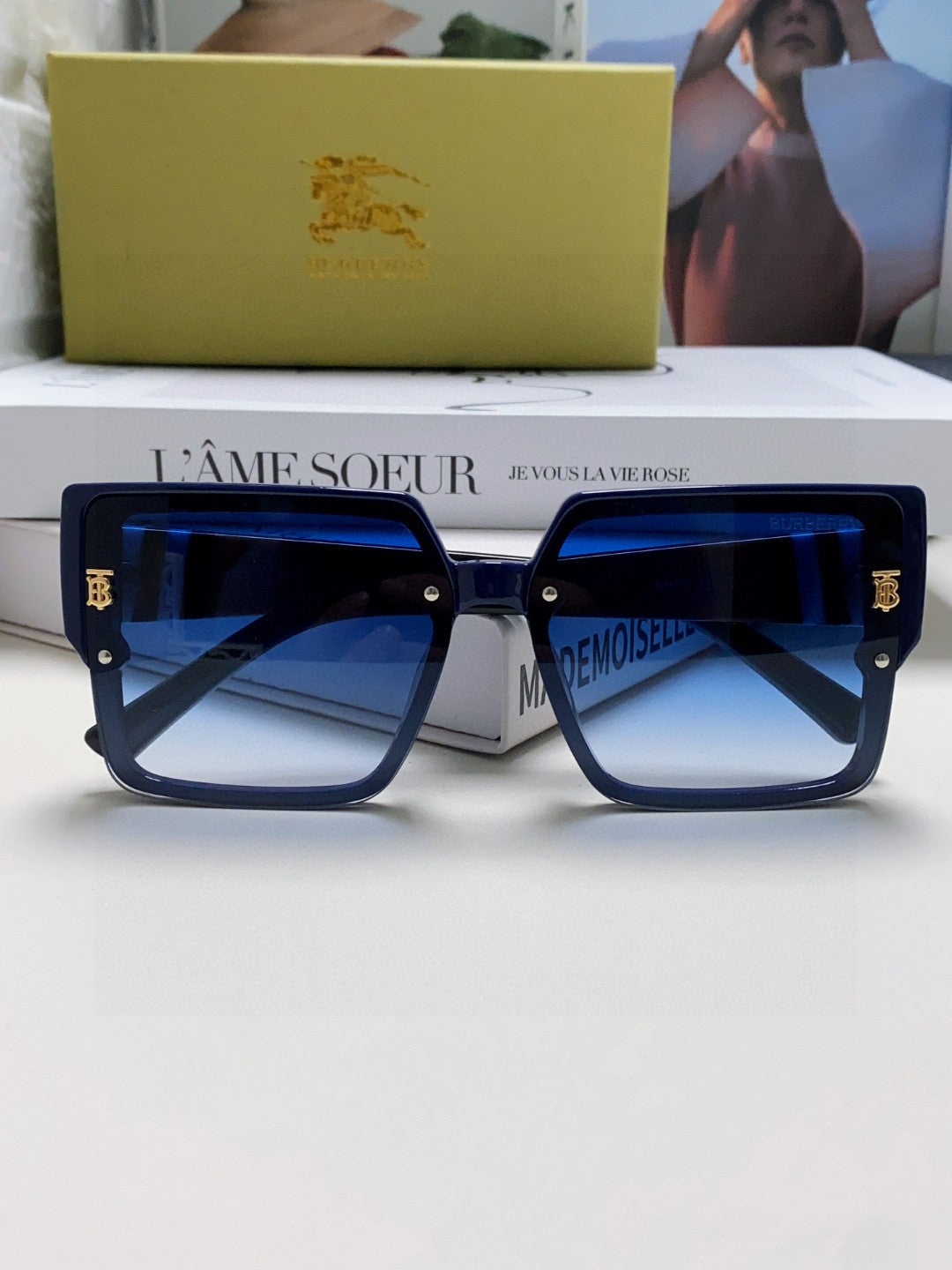Burberry Oversized Blue Lens Sunglasses for Women - 416062 - detail image 6