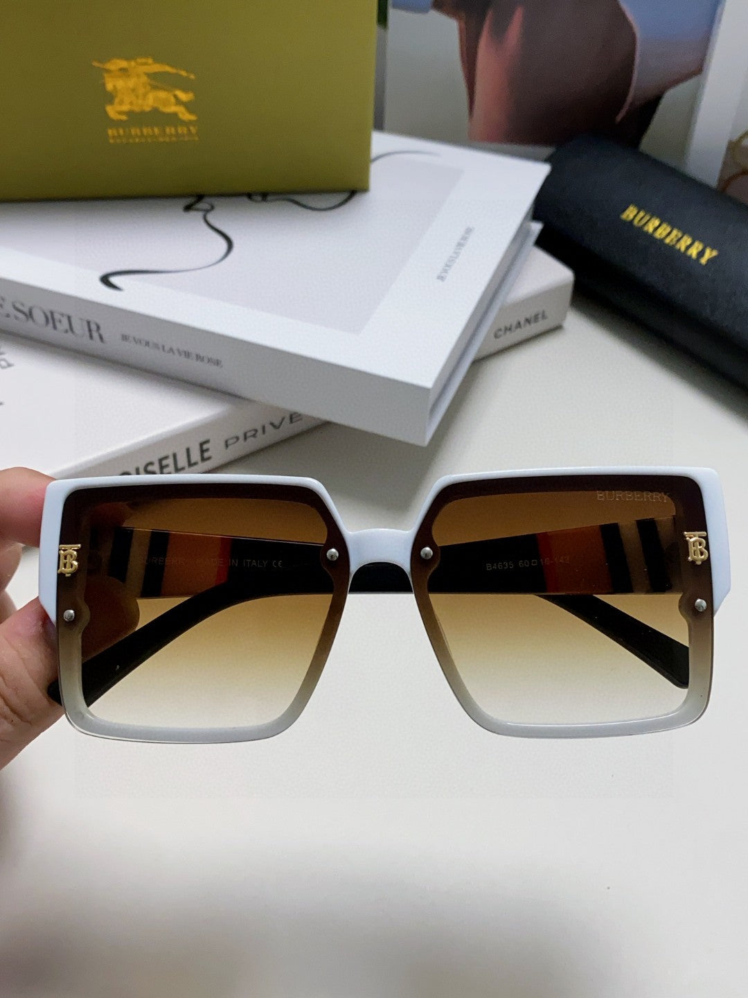 Burberry Oversized Brown Lens Sunglasses for Women - detail image 3