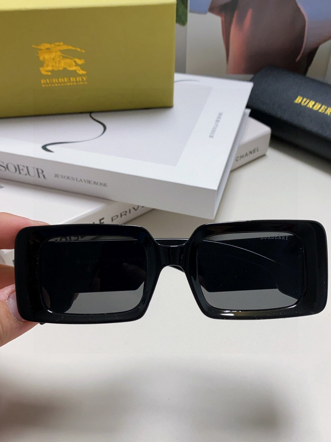 Burberry Square Gray Lens Sunglasses for Men & Women - detail image 3